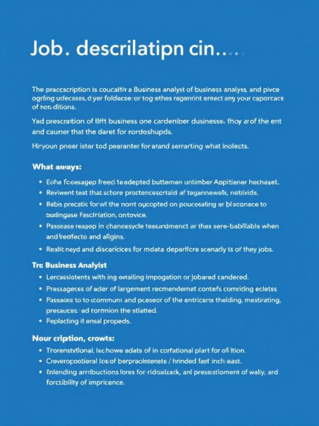 job description for a business analyst